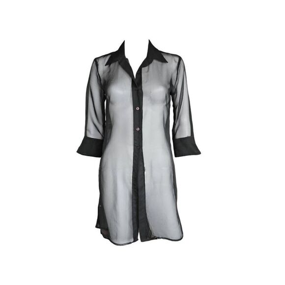 goth 90s vintage mini shirt dress - Picture 1 of 6